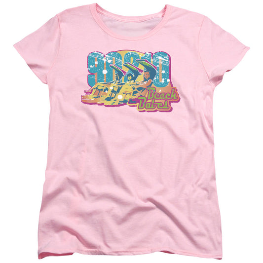 90210 Beach Babes Womens T Shirt Pink