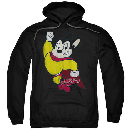 Mighty Mouse Classic Hero Mens Hoodie Black Officially Licensed