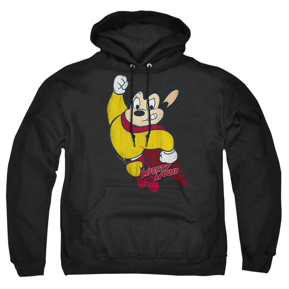 Mighty Mouse Classic Hero Mens Hoodie Black Officially Licensed