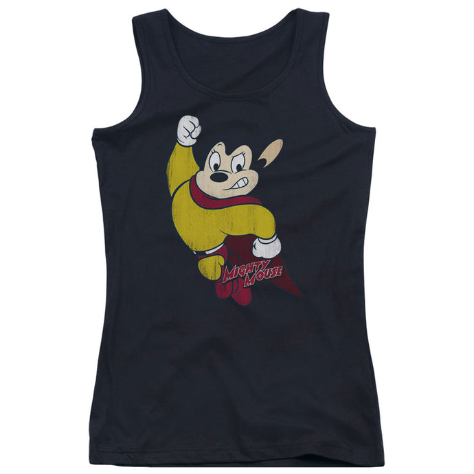 Mighty Mouse Classic Hero Womens Tank Top Shirt Black