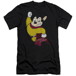 Mighty Mouse Classic Hero Slim Fit Mens T Shirt Black
