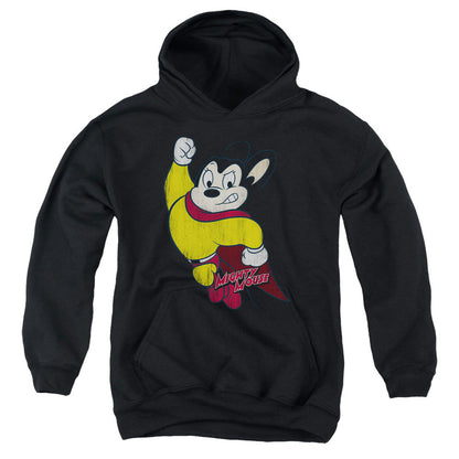 Mighty Mouse Classic Hero Kids Youth Hoodie Black Officially Licensed