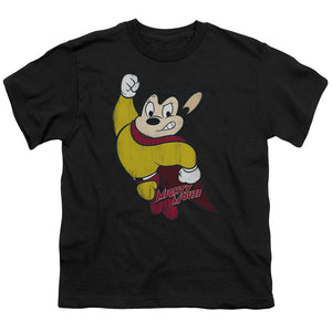 Mighty Mouse Classic Hero Kids Youth T Shirt Black