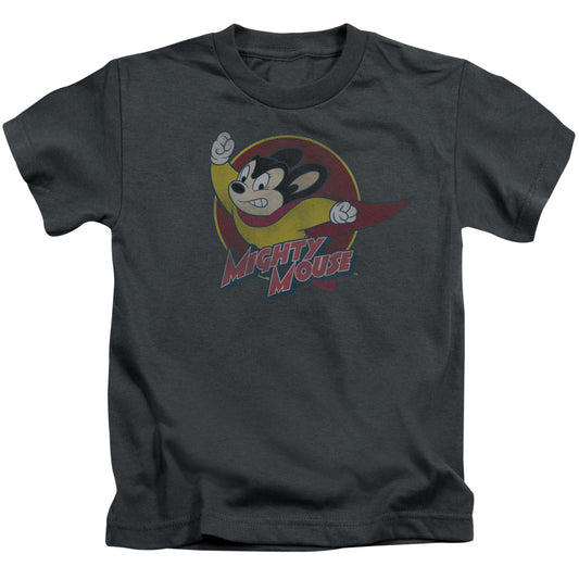 Mighty Mouse Mighty Circle Juvenile Kids Youth T Shirt Charcoal Officially Licensed