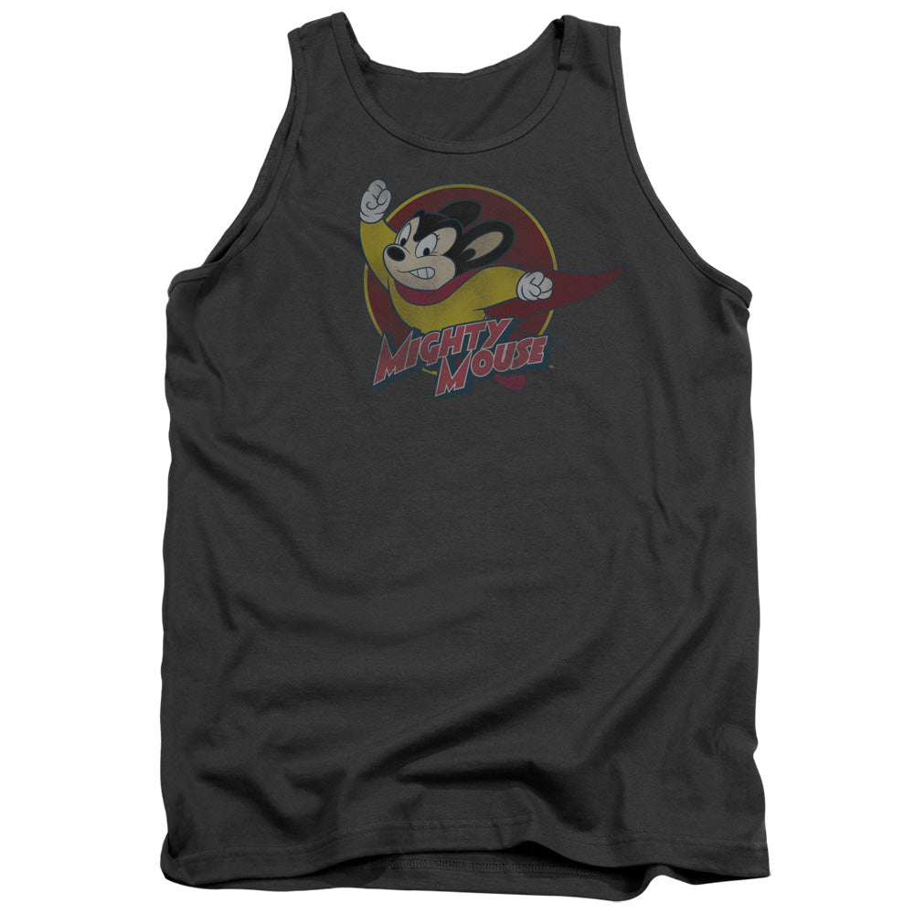 Mighty Mouse Mighty Circle Mens Tank Top Shirt Charcoal