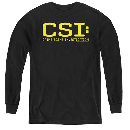 Csi Logo Long Sleeve Kids Youth T Shirt Black Officially Licensed