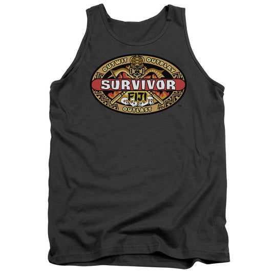 Survivor Fiji Mens Tank Top Shirt Charcoal