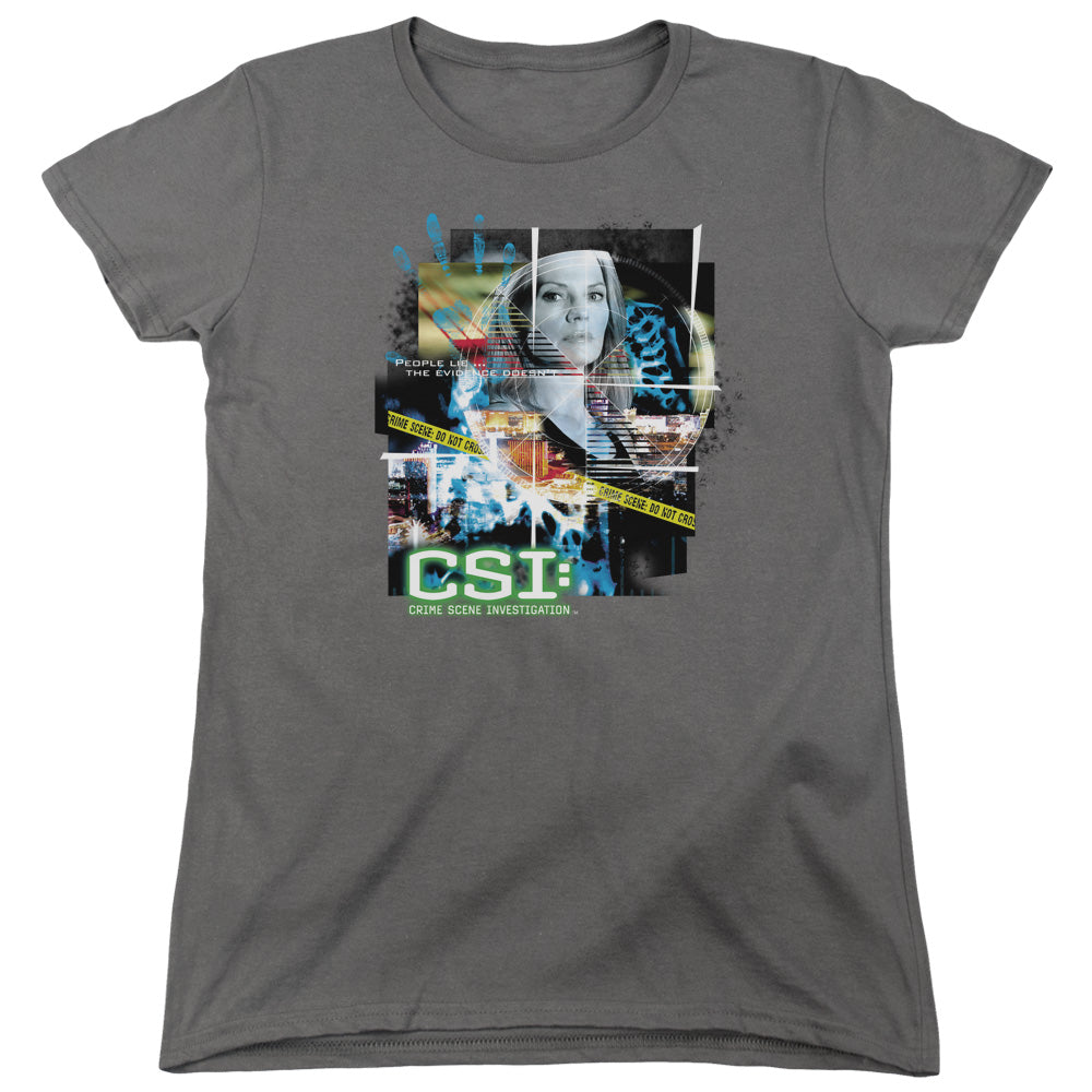 Csi Evidence Collage Womens T Shirt Charcoal Officially Licensed