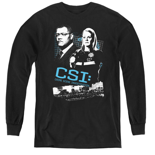 Csi Investigate This Long Sleeve Kids Youth T Shirt Black Officially Licensed
