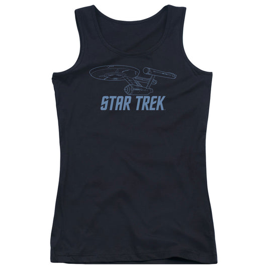 Star Trek Enterprise Outline Womens Tank Top Shirt Black