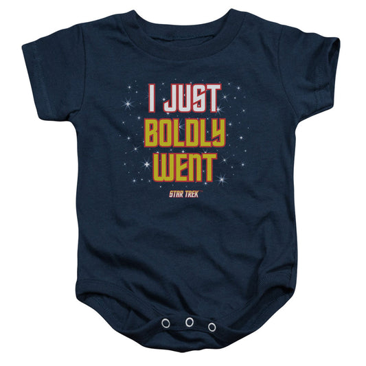 Star Trek Boldly Went Infant Baby Snapsuit Navy