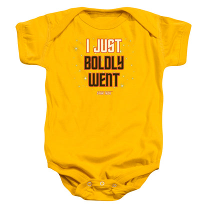 Star Trek Boldly Went Infant Baby Snapsuit Gold