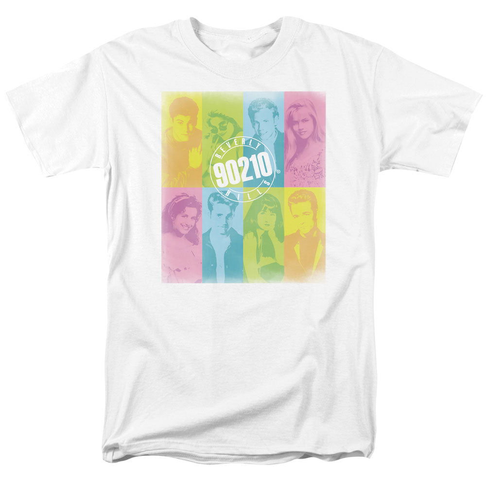 90210 Color Block of Friends Mens T Shirt White