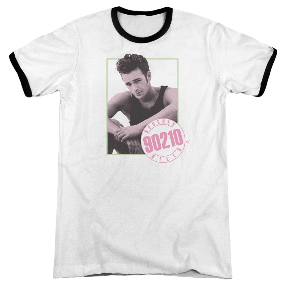 90210 Dylan Heather Ringer Mens T Shirt White