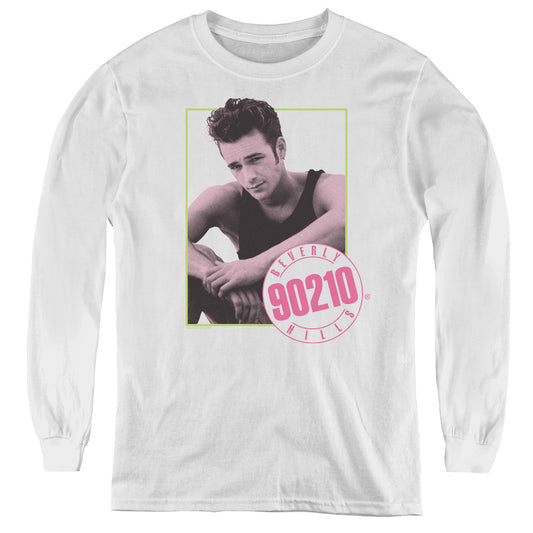 90210 Dylan Long Sleeve Kids Youth T Shirt White