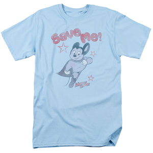 Mighty Mouse Save Me Mens T Shirt Light Blue