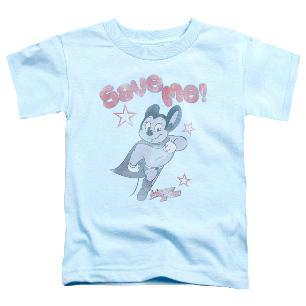 Mighty Mouse Save Me Toddler Kids Youth T Shirt Light Blue Officially Licensed
