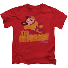 Load image into Gallery viewer, Mighty Mouse Im Mighty Juvenile Kids Youth T Shirt Red