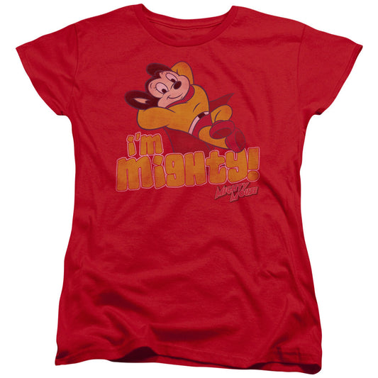 Mighty Mouse Im Mighty Womens T Shirt Red Officially Licensed