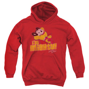 Mighty Mouse Im Mighty Kids Youth Hoodie Red