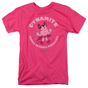 Mighty Mouse Dynamite Mens T Shirt Hot Pink