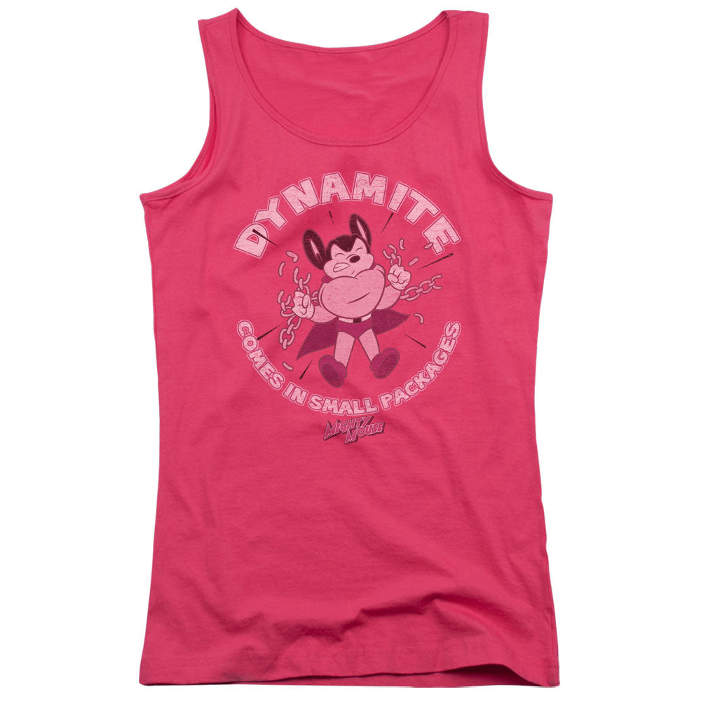 Mighty Mouse Dynamite Womens Tank Top Shirt Hot Pink