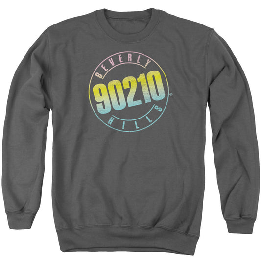 90210 Color Blend Logo Mens Crewneck Sweatshirt Charcoal