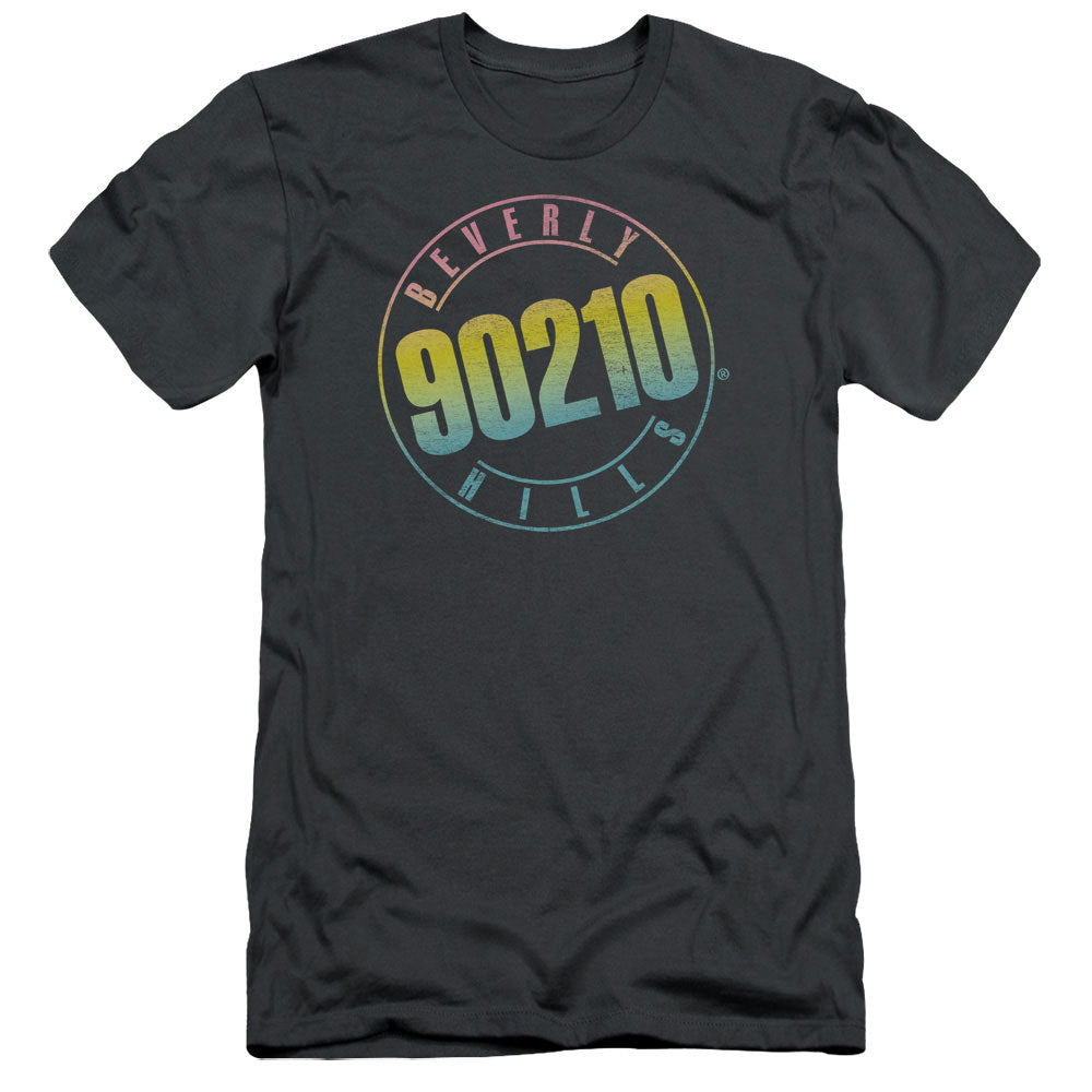 90210 Color Blend Logo Slim Fit Mens T Shirt Charcoal