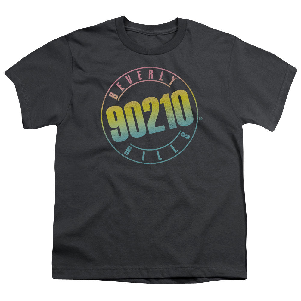 90210 Color Blend Logo Kids Youth T Shirt Charcoal