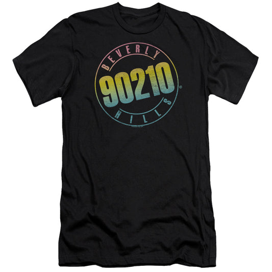 90210 Color Blend Logo Premium Bella Canvas Slim Fit Mens T Shirt Black