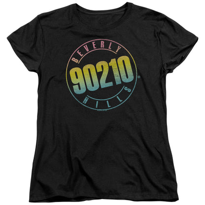 90210 Color Blend Logo Womens T Shirt Black