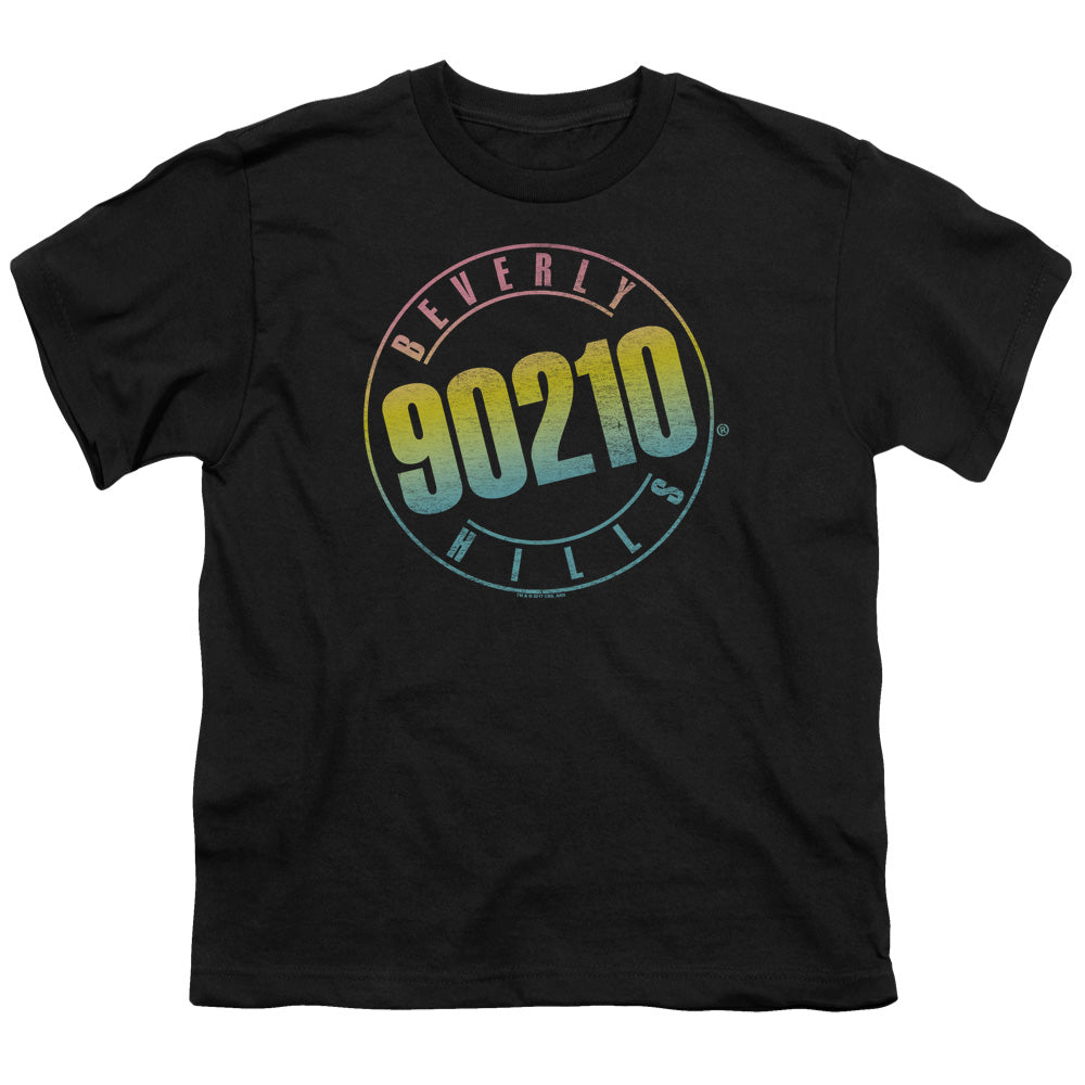 90210 Color Blend Logo Kids Youth T Shirt Black