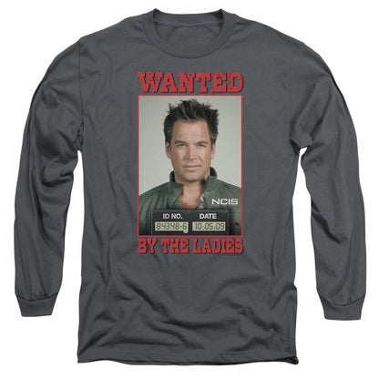Ncis Wanted Mens Long Sleeve Shirt Charcoal Officially Licensed