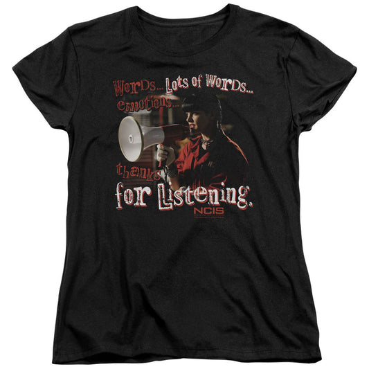 Ncis Thanks for Listening Womens T Shirt Black Officially Licensed