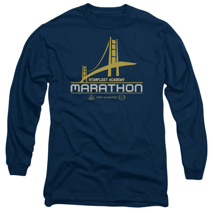Star Trek Marathon Logo Mens Long Sleeve Shirt Navy Officially Licensed Officially Licensed
