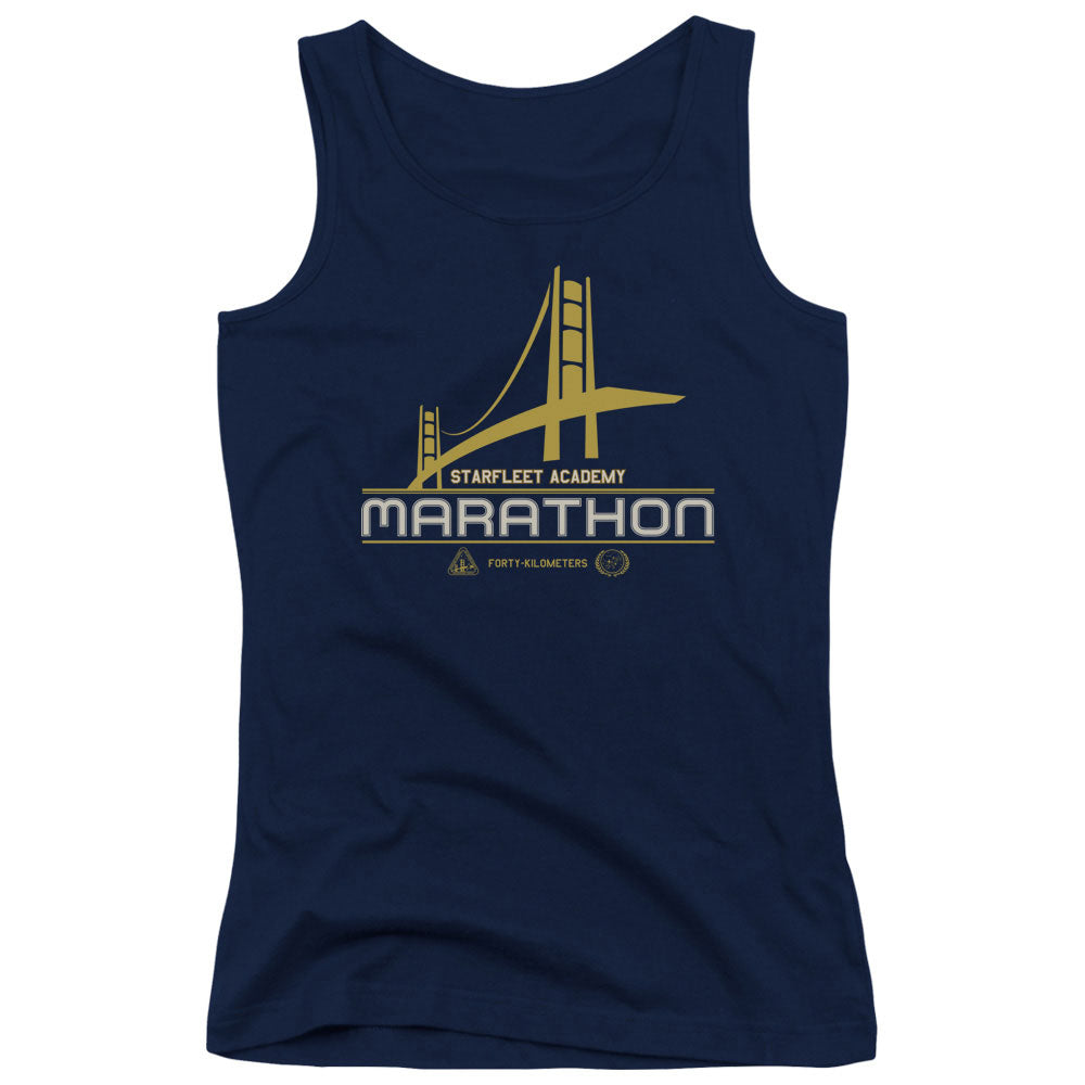 Star Trek Marathon Logo Womens Tank Top Shirt Navy