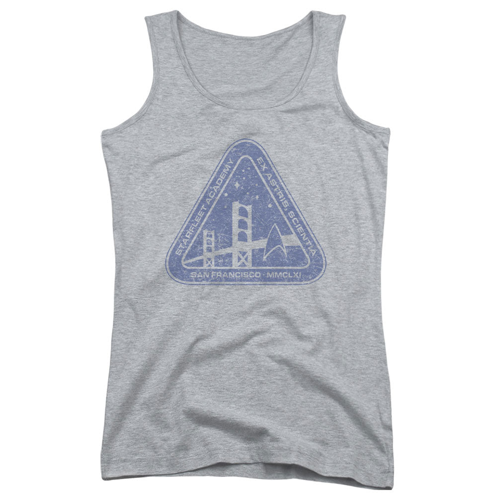 Star Trek Distressed Logo Womens Tank Top Shirt Athletic Heather