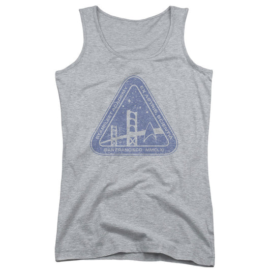 Star Trek Distressed Logo Womens Tank Top Shirt Athletic Heather