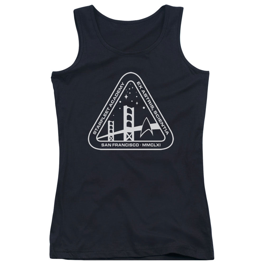 Star Trek White Academy Logo Womens Tank Top Shirt Black