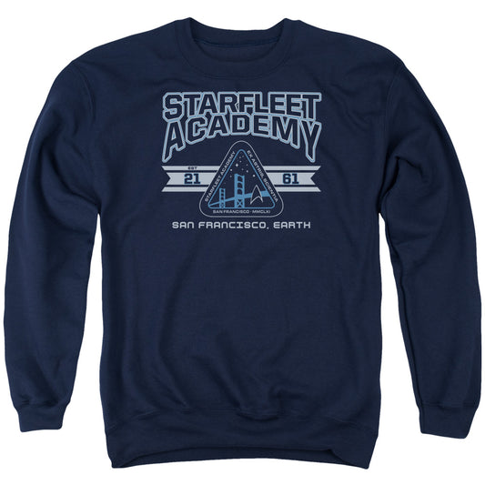 Star Trek Starfleet Academy Earth Mens Crewneck Sweatshirt Navy