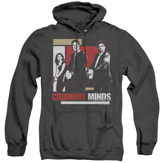 Criminal Minds Guns Drawn Mens Heather Hoodie Black Officially Licensed