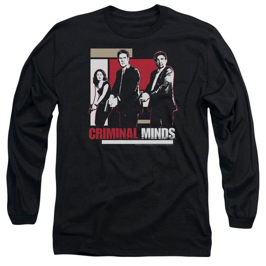 Criminal Minds Guns Drawn Mens Long Sleeve Shirt Black Officially Licensed Officially Licensed