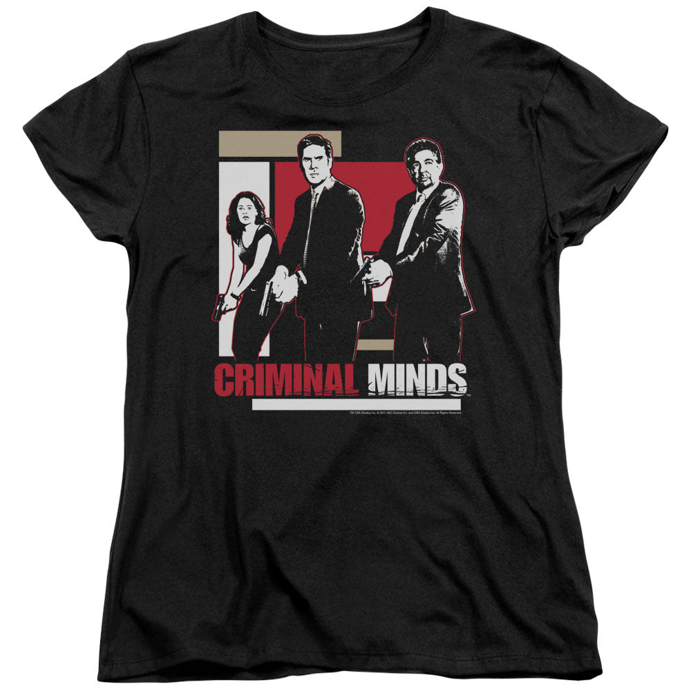 Criminal Minds Guns Drawn Womens T Shirt Black Officially Licensed