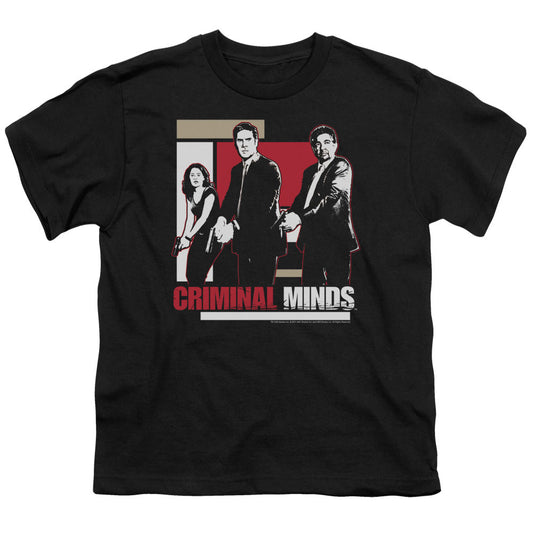 Criminal Minds Guns Drawn Kids Youth T Shirt Black Officially Licensed