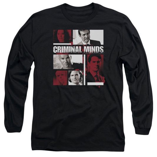 Criminal Minds Character Boxes Mens Long Sleeve Shirt Black Officially Licensed Officially Licensed