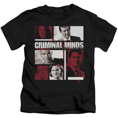 Criminal Minds Character Boxes Juvenile Kids Youth T Shirt Black Officially Licensed