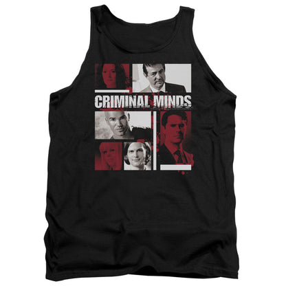 Criminal Minds Character Boxes Mens Tank Top Shirt Black