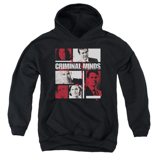 Criminal Minds Character Boxes Kids Youth Hoodie Black Officially Licensed