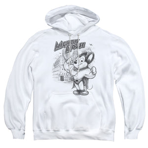 Mighty Mouse Protect And Serve Mens Hoodie White