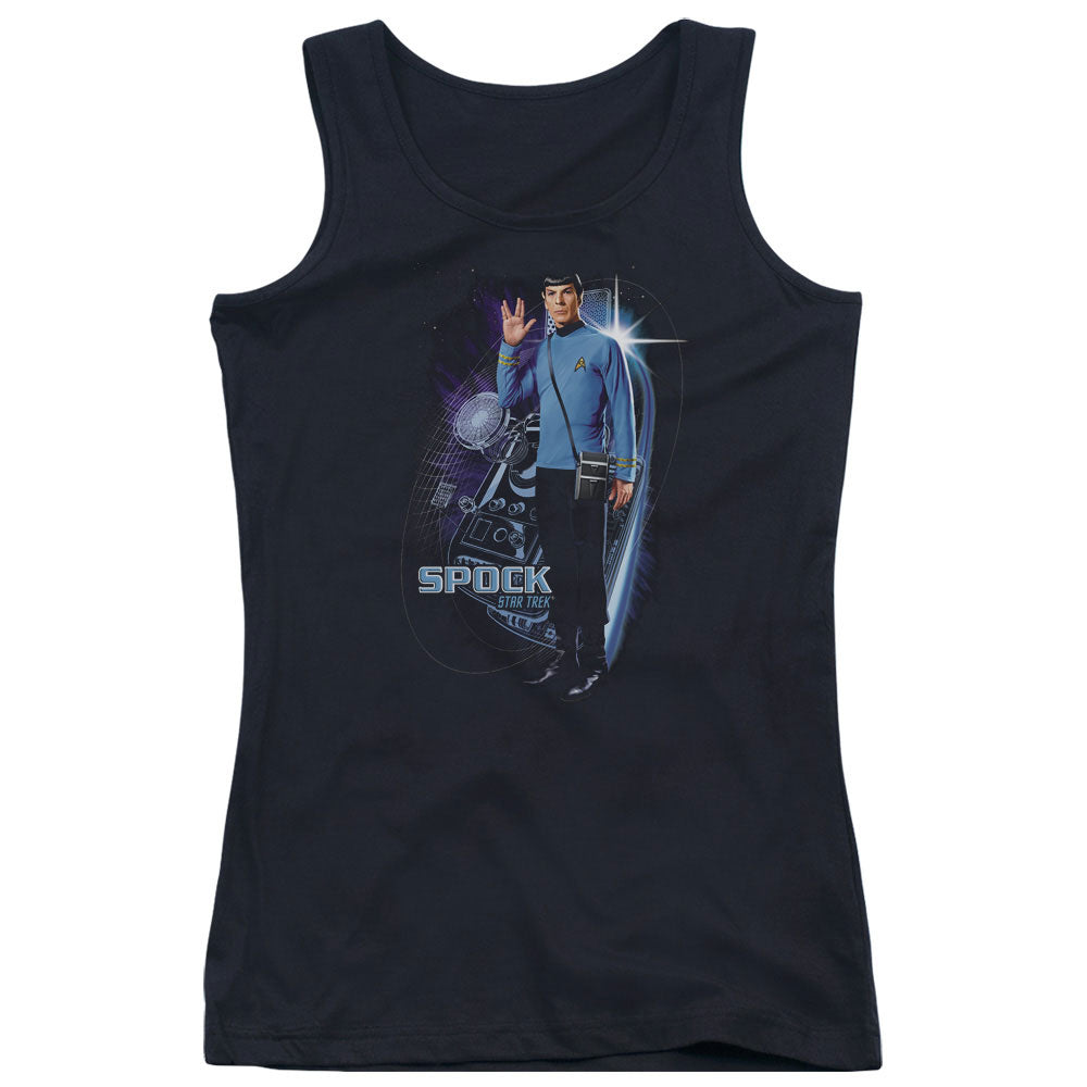 Star Trek Galactic Spock Womens Tank Top Shirt Black